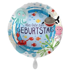 NEU Folienballon Unter Wasser - Alles Gute zum Geburtstag - ca. 45cm Durchmesser