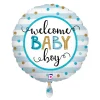 NEU Folienballon Welcome Baby Boy Stripes, blau, 35cm