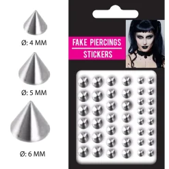 NEU Gesichts-Fake-Piercings, selbstklebend, 42 Stück