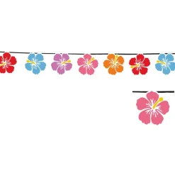 NEU Girlande Hibiskus-Blüten aus Pappe, ca. 3m
