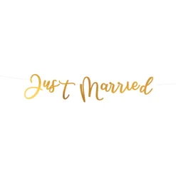 NEU Girlande Just Married, Gold, 91,5cm
