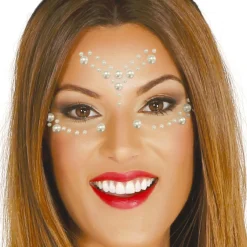 NEU Glitzersteine fürs Gesicht Silberne Perlen