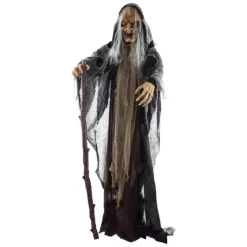 NEU Große Deko-Figur Hexe, mit Bewegung, Licht und Sound, 160 cm