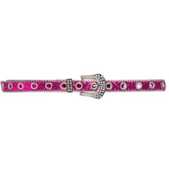 NEU Gürtel Glitter, mit Strassstein-Schnalle, pink