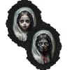 NEU Gruseliges Mädchen-Halloween-Bild mit Holografie-Effekt, ca. 35x48cm