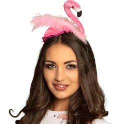 NEU Haarreif Flamingo aus Plüsch, mit Federn
