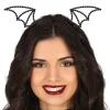 NEU Haarreif Fledermaus mit Strass-Steinen, schwarz
