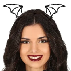 NEU Haarreif Fledermaus mit Strass-Steinen, schwarz