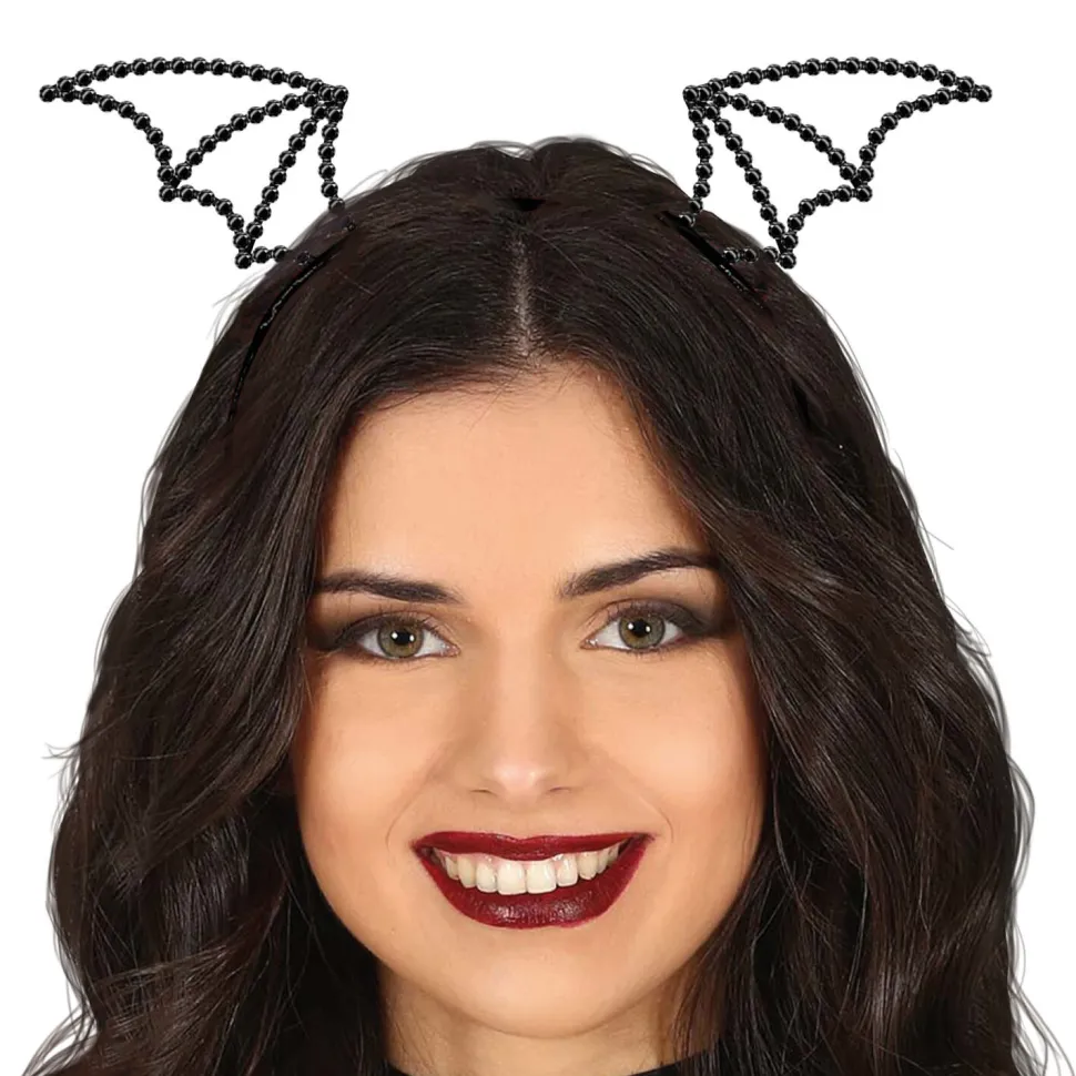 NEU Haarreif Fledermaus mit Strass-Steinen, schwarz