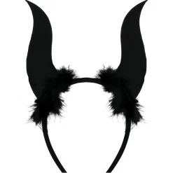 NEU Haarreif Glitter-Teufelshörner, schwarz