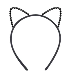 NEU Haarreif Katzenohren, schwarz, Metalloptik