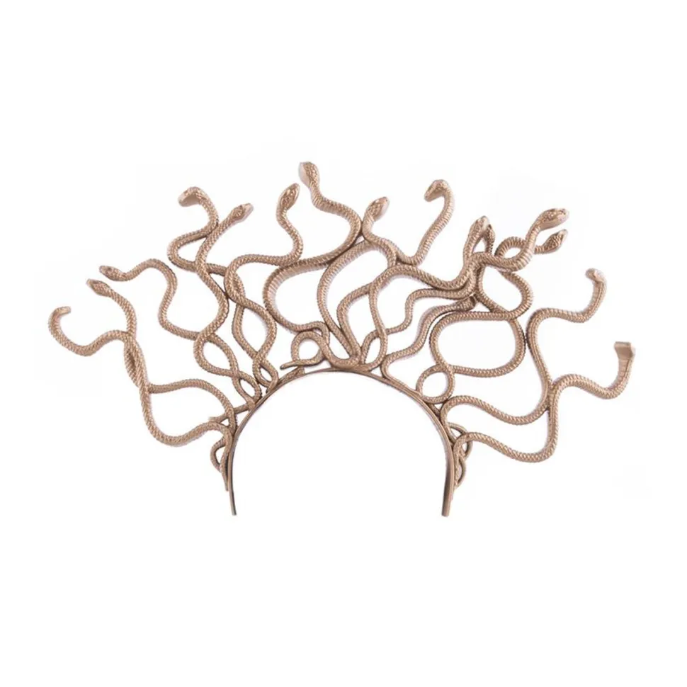 NEU Haarreif Medusa mit Schlangen, gold, ca. 26cm hoch