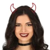 NEU Haarreif Teufelshörner mit Strass-Steinen, rot