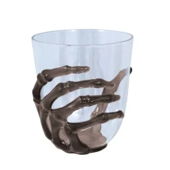 NEU Halloween Becher Skelett-Hand, transparent, ca. 10cm