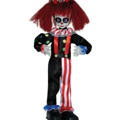 NEU Halloween-Deko-Figur Horrorclown Mädchen, mit Aufhänger, 45cm
