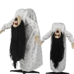 NEU Halloween Deko-Figur mit Ständer, Besessenen Frau, ca. 135cm, mit Licht- und Soundeffekt
