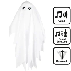 NEU Halloween Deko Figur Schüttelgeist, mit Bewegung, Soundsteuerung, Geräuschen, 48cm