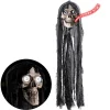 NEU Halloween-Deko-Figur SPRECHENDER TOTENKOPF MIT BEWEGLICHEM UNTERKIEFER UND LEUCHTENDEN AUGEN, Größe ca. 70 cm