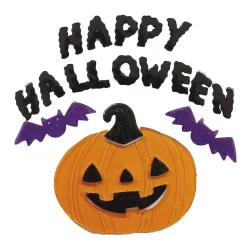 NEU Halloween-Deko Gel-Fenster-Deko Happy Halloween, ca. 20x25cm