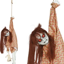 NEU Halloween Deko Hängefigur Horror-Mädchen, ca. 90cm, Mit Licht-, Sound- und Bewegungseffekt