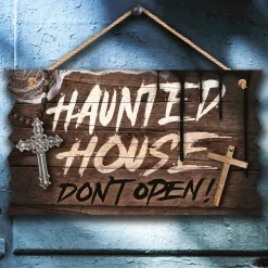 NEU Halloween-Deko Holz-Schild Haunted House, ca. 35x20cm