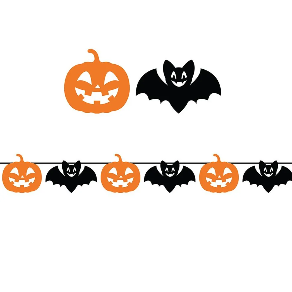 NEU Halloween Girlande Kürbis und Fledermaus, 3m