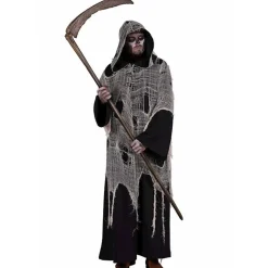 NEU Halloween-Kostüm Tod, Fetzenkutte mit Ärmeln und Lumpengewebe, Einheitsgröße