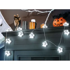 NEU Halloween-Lichterkette Geister, batteriebetrieben, Länge ca. 120 cm