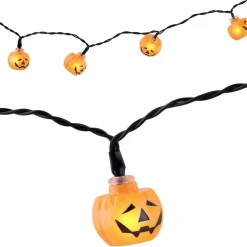 NEU Halloween-Lichterkette Kürbis, ca. 120cm, batteriebetrieben