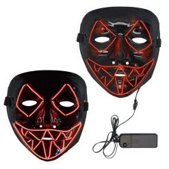 NEU Halloween-Maske Killer-Smile rot, mit LED-Beleuchtung