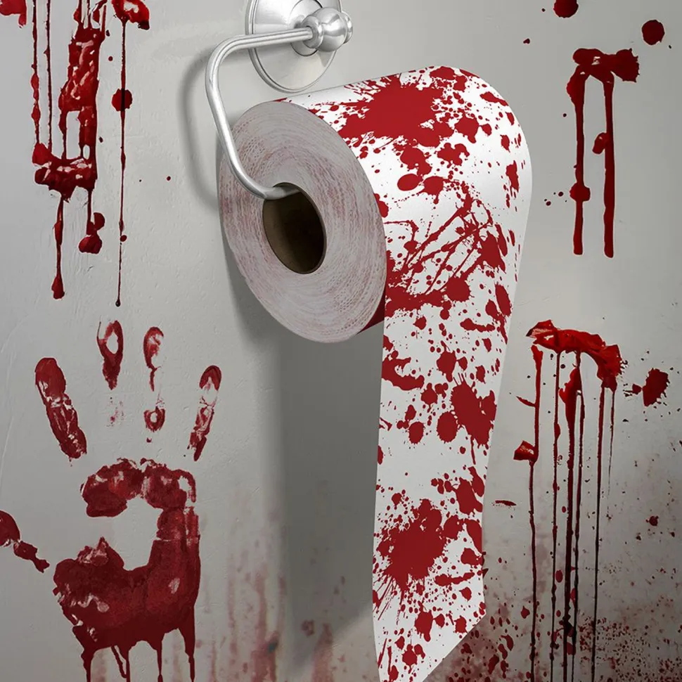 NEU Halloween Scherzartikel blutiges Toilettenpapier, 30m