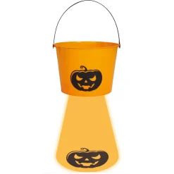 NEU Halloween-Süßigkeiten- / Candy-Eimer mit Licht, ca. 15cm