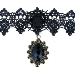 NEU Halsband / Choker Halloween, mit schwarzem Stein