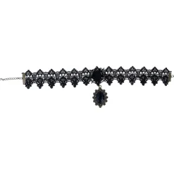 NEU Halsband / Choker Halloween, mit schwarzem Stein