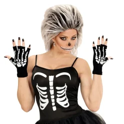 NEU Handschuhe Skelett, fingerlos, Einheitsgröße