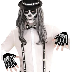 NEU Handschuhe Skelett, fingerlos, Einheitsgröße