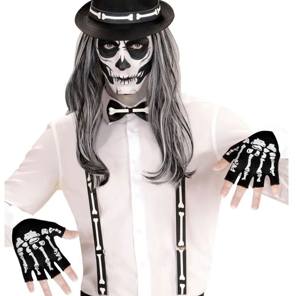 NEU Handschuhe Skelett, fingerlos, Einheitsgröße