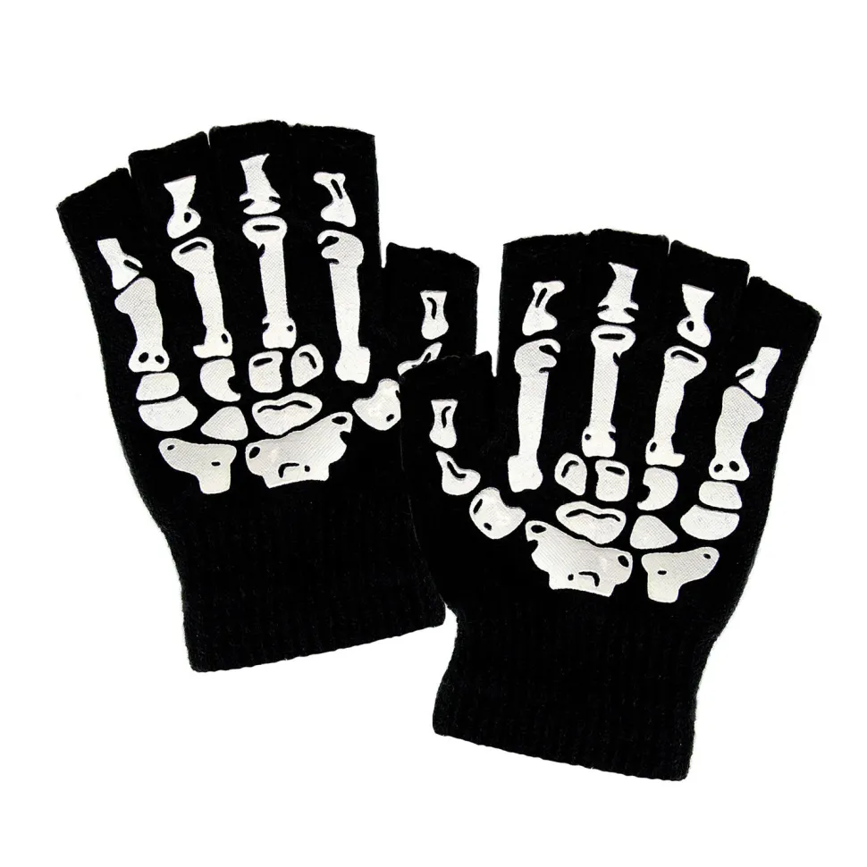 NEU Handschuhe Skelett, fingerlos, Einheitsgröße