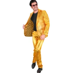 NEU Herren Kostüm Anzug Mr. Gold, Jackett und Hose, gold, Gr. S