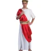 NEU Herren-Kostüm Cäsar, rot-weiße Toga mit Schärpe und Gürtel, Gr. 48-50
