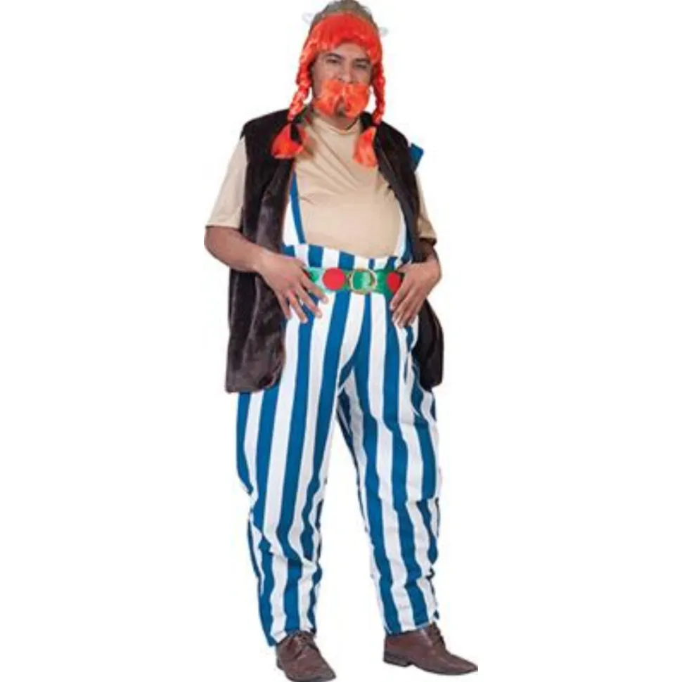 NEU Herren-Kostüm Dicker Gallier, 4-tlg. mit Hose, Shirt, Weste und Gürtel, Gr. 48-50