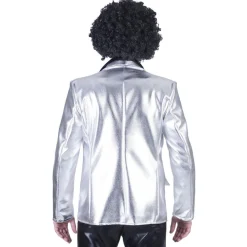 NEU Herren-Kostüm Disco-Fever-Jacke, silber, Gr. 48-50