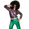 NEU Herren-Kostüm Disco Hemd, Rainbow Glitter, Größe 48-50