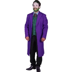NEU Herren-Kostüm Evil Man mit lilanem Mantel, Hemd, Weste und Tuch, Gr. S