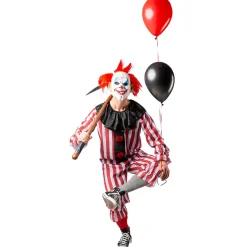 NEU Herren-Kostüm Halloween-Clown, grau-rot, mit Oberteil und Hose, Gr. M