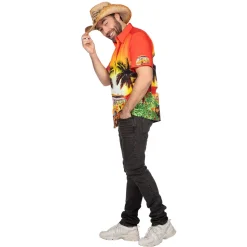 NEU Herren-Kostüm Hawaii-Hemd Hippie-Van, bunt, Gr. S