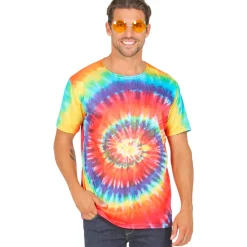 NEU Herren-Kostüm Hippie-Hemd in Batikoptik, Größe S-M