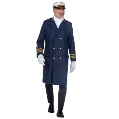 NEU Herren-Kostüm Hochwertiger Kapitänsmantel, navy blau, Gr. S