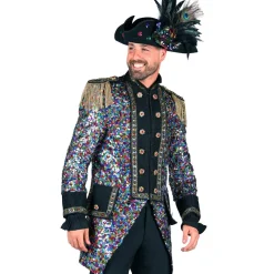 NEU Herren-Kostüm Karnevalsjacke Pailletten-King, Gr. S