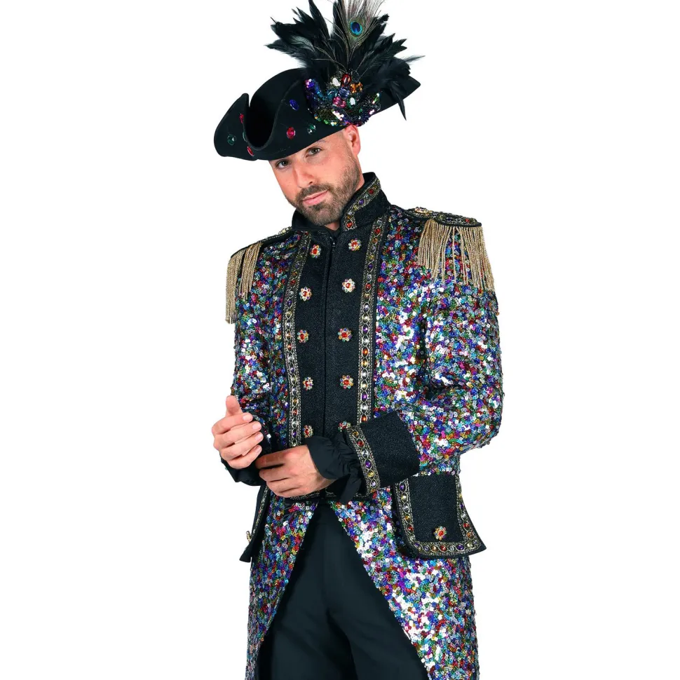 NEU Herren-Kostüm Karnevalsjacke Pailletten-King, Gr. S